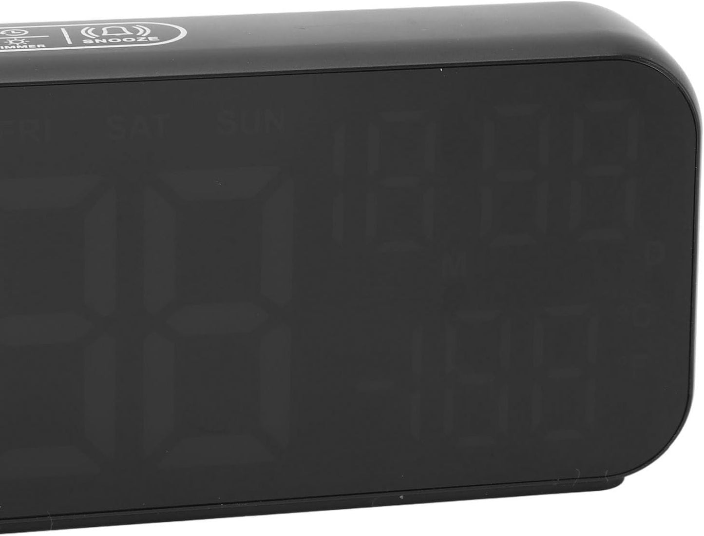 plplaaoo Digital Clock LED Display Voice Control Brightness Adjustable Date Temperature Countdown Timer Alarm Clock for Home Office Bedroom ABS 6.9in (Black Green Lamp)
