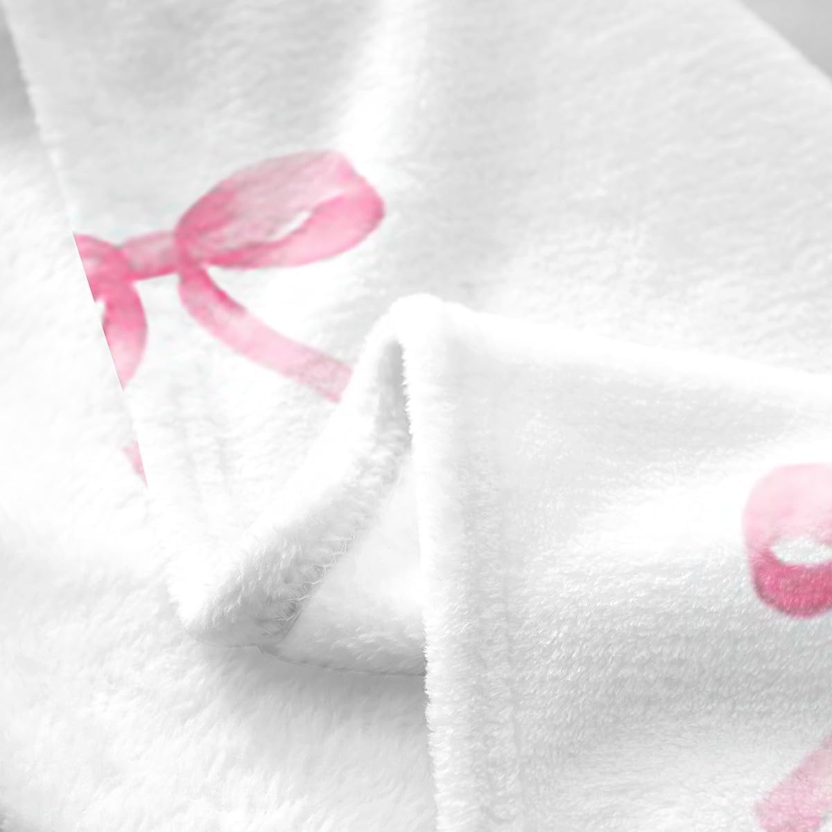 Erosebridal Cartoon Bowknot Flannel Blanket 40x50 Initial C Letter Fuzzy Plush Throw for Sofa Couch Princess Coquette Decor Fleece Blanket Buffalo Plaid Cherry Monogrammed Pattern