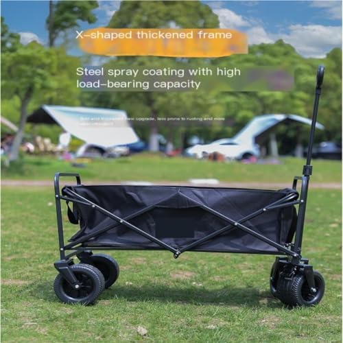 Portable Camping Cart,Outdoor Beach Trolley Cart for Camping Foldable Hand Push Picnic Car with Pull Rod Small and Portable Camp Cart
