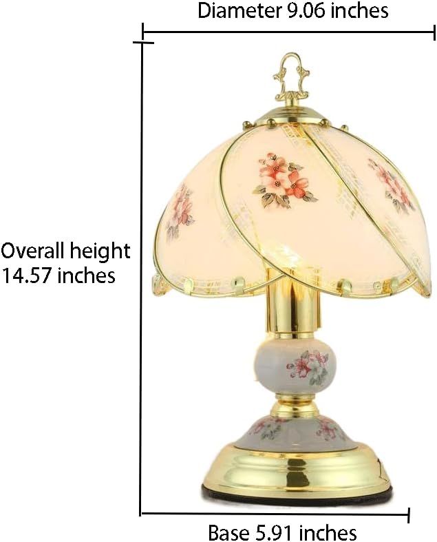 Kitchen Faucet 14.57 Inch Vintage Glass Table Lamp with Button and E26 Socket Decorative Desk Light for Bedroom Living Room Office Reading Nook Side Table and Home Lighting
