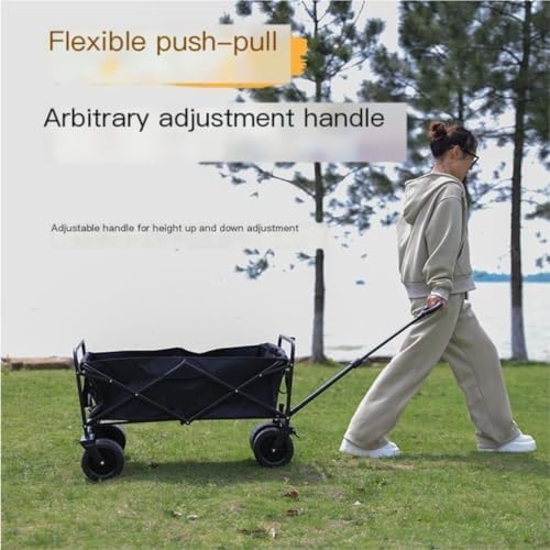 Portable Camping Cart,Outdoor Beach Trolley Cart for Camping Foldable Hand Push Picnic Car with Pull Rod Small and Portable Camp Cart