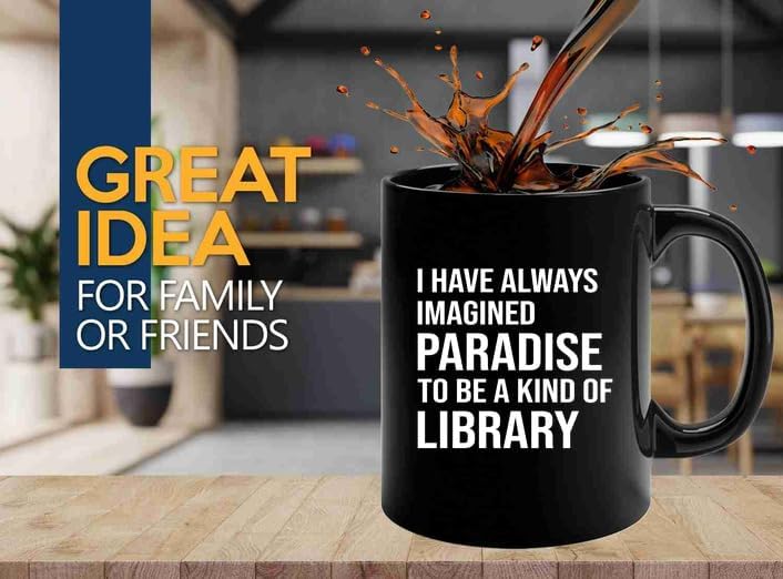 Book Lover Coffee Mug 11oz Black -imagined paradise - Book Lovers Gifts Book Reader Gifts Book Club Gifts Book Reading Cup Reading Gifts