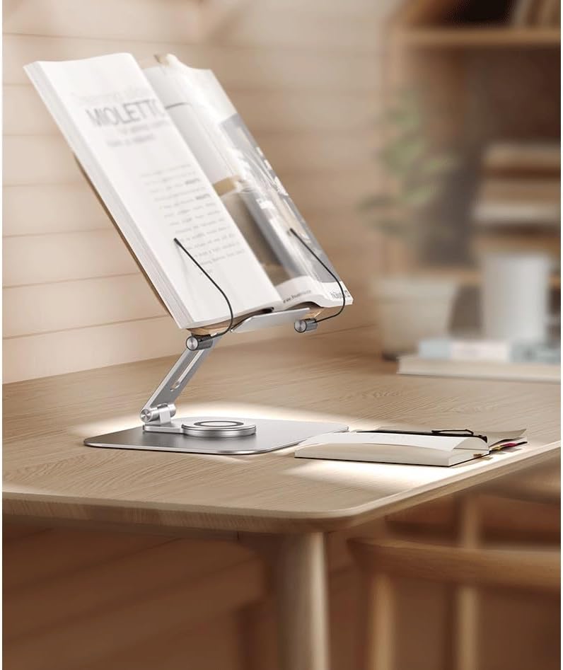 360 Degree Rotating Reading Rack Desktop Lifting Student Bookshelf Aluminum Alloy