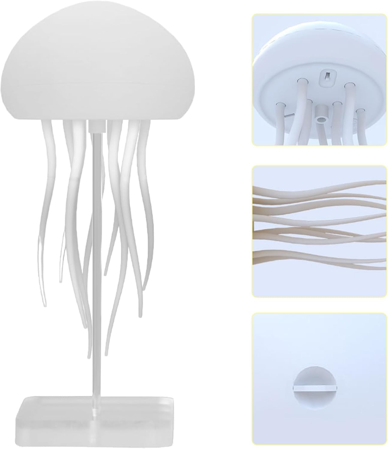 Jelly Lamp - Voice Control LED Jellyfish Light | Floating Rechargeable Night Lamp with Smart Table Design for Bedside, Parents, Kids, Bedroom, Office, and Relaxing Ambient Lighting
