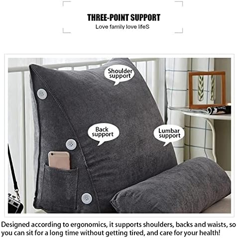 Bed Triangular Cushion Chair Bedside Lumbar Backrest Lounger Lazy Office Living Room Reading Pillow Household Decor
