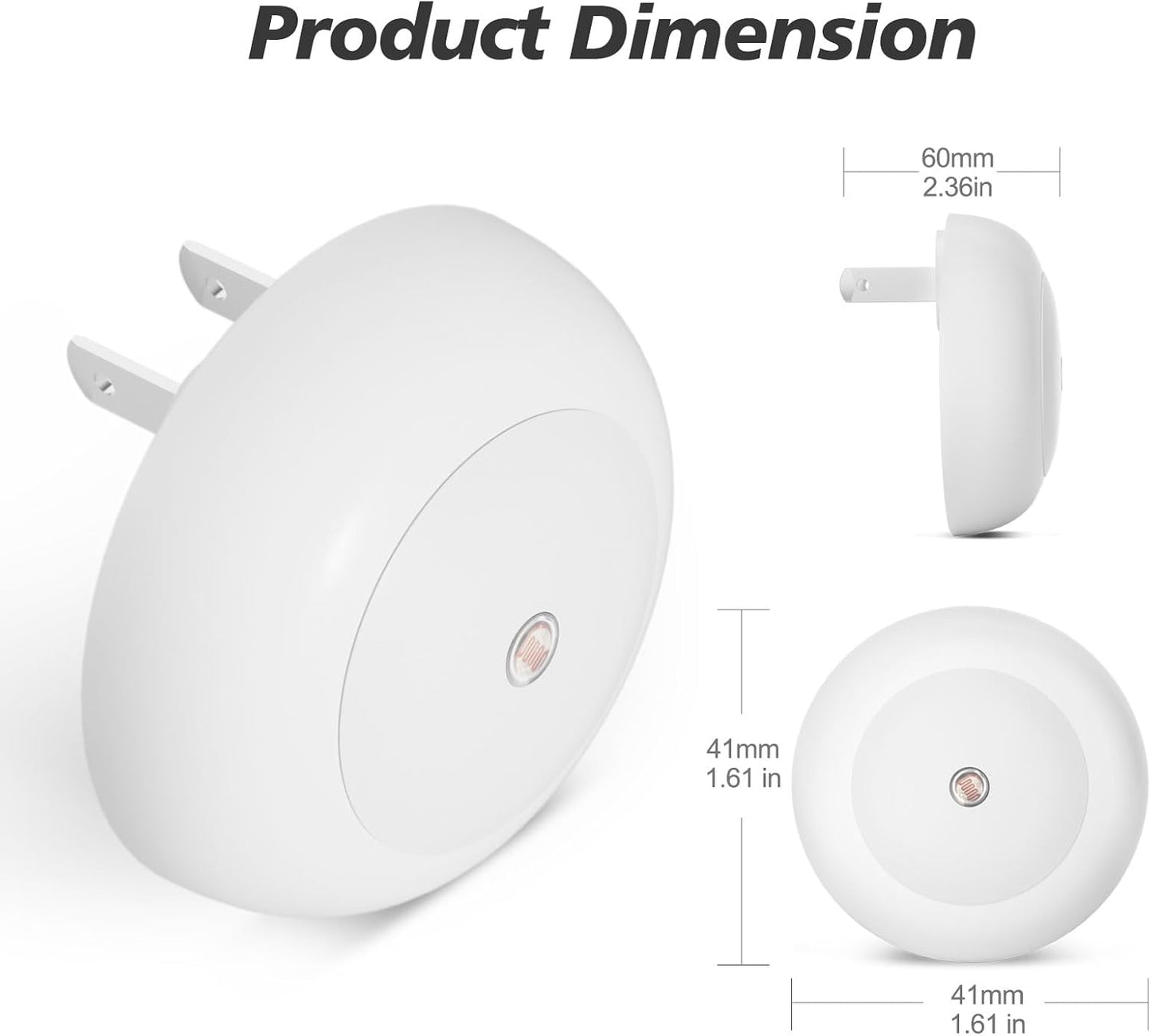 Night Lights Plug into Wall, Night Light, Dusk to Dawn Sensor, White Led Night Light 0.5W, 2 Pack Nightlight for Adults, Bedroom, Bathroom, Hallway, Kitchen