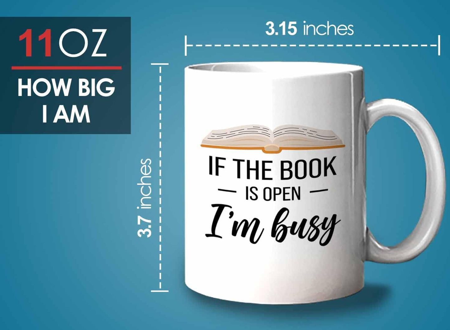 Bubble Hugs Book lovers Coffee Mug 11oz White - If Book Open - Author Writer Library Library Editor Introvert Lovers Cat Chill Relax Bookworm Reading