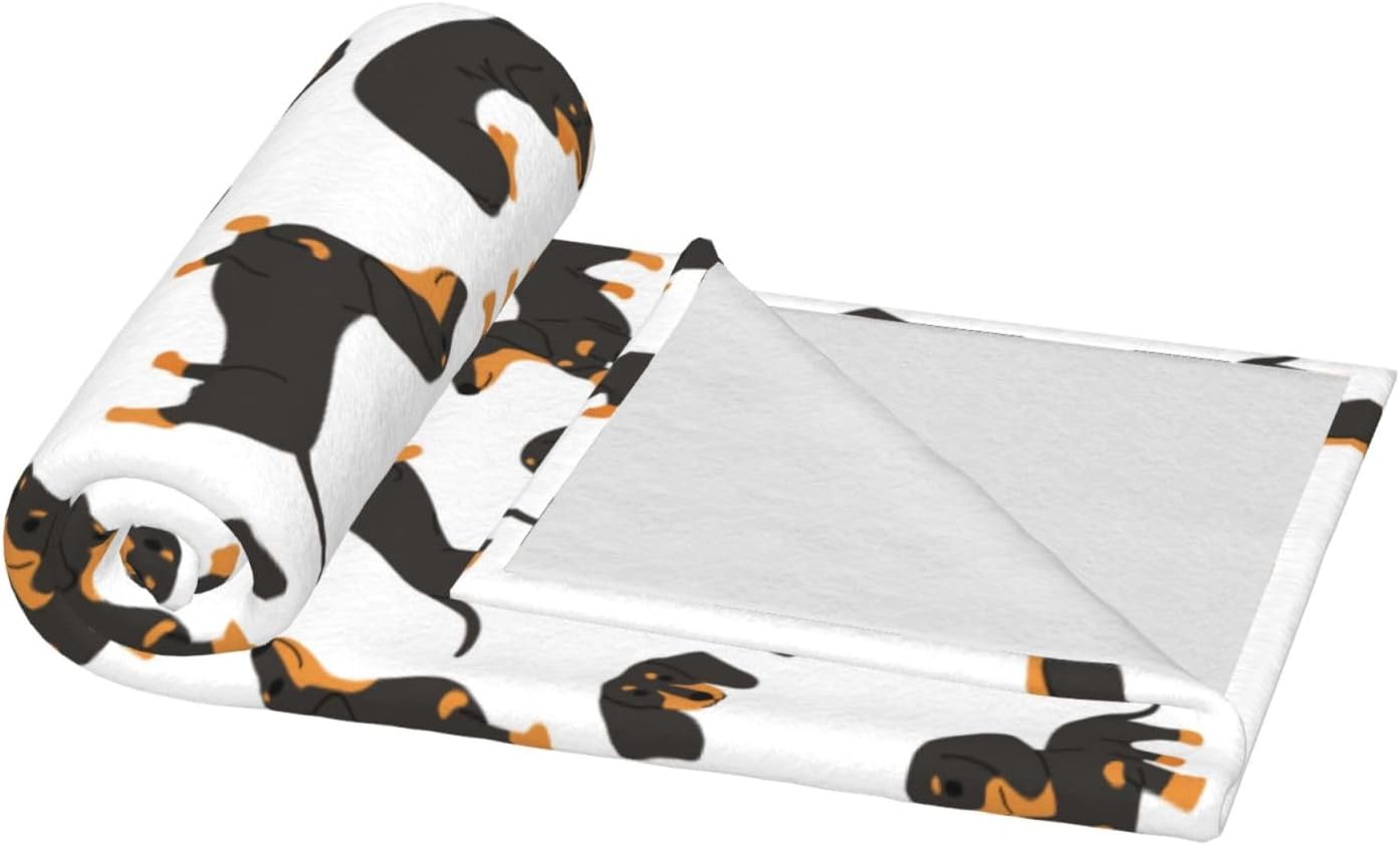 Dachshund Blanket Super Soft Fleece Throw Blanket Warm and Cozy Lightweight Bed Blanket for Couch, Sofa, Camping, and Travel All Season Blankets Gifts 60"x50"