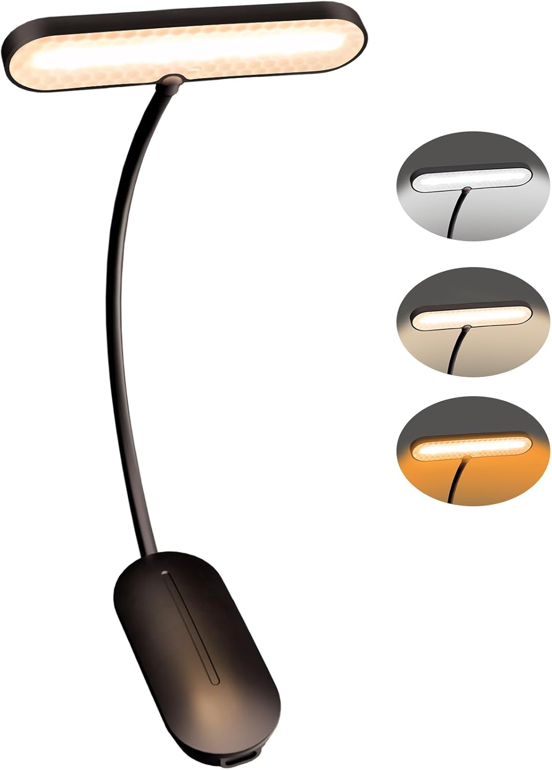 Book Lights for Reading at Night, Reading Light for Books in Bed, Portable LED with 3 Brightness Levels,80 Hours Runtime,Rechargeable Clip Lamp for Books,Magazines,Travel,Student,Adult,Night Readers