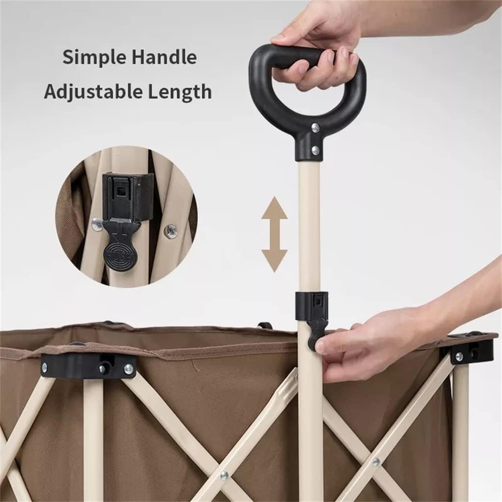 JSEIAJB 193L Outdoor Folding Cart Big Capacity Portable Luggage Trolley Adjustable Handle Travel Shopping Wheelbarrow Camp