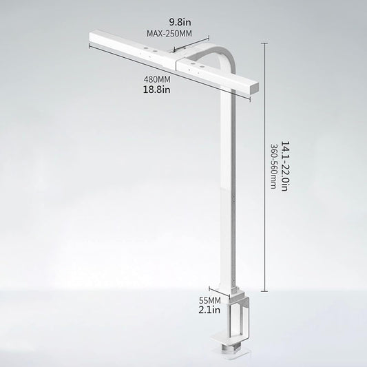 Desk Lamp LED Eye Protection Desk Lamp Clip Light Dimmable Touch Control Screen Light Height-Adjustable Office Reading Lamp with Intelligent Fill Light White Eye Protection Desk Lamp