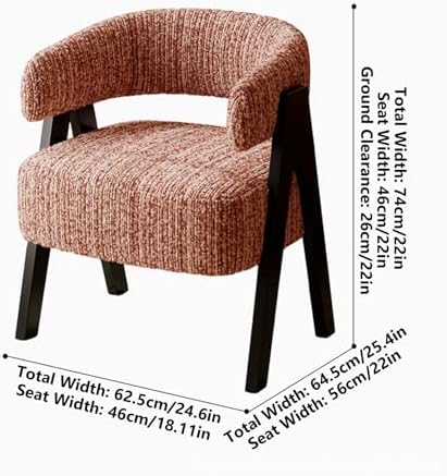 Meval Chenille Upholstered Lounge Chair, Single Sofas with Wooden Legs for Living Room, Bedroom, Office - Stylish Cloud Velvet Accent Chair (B)