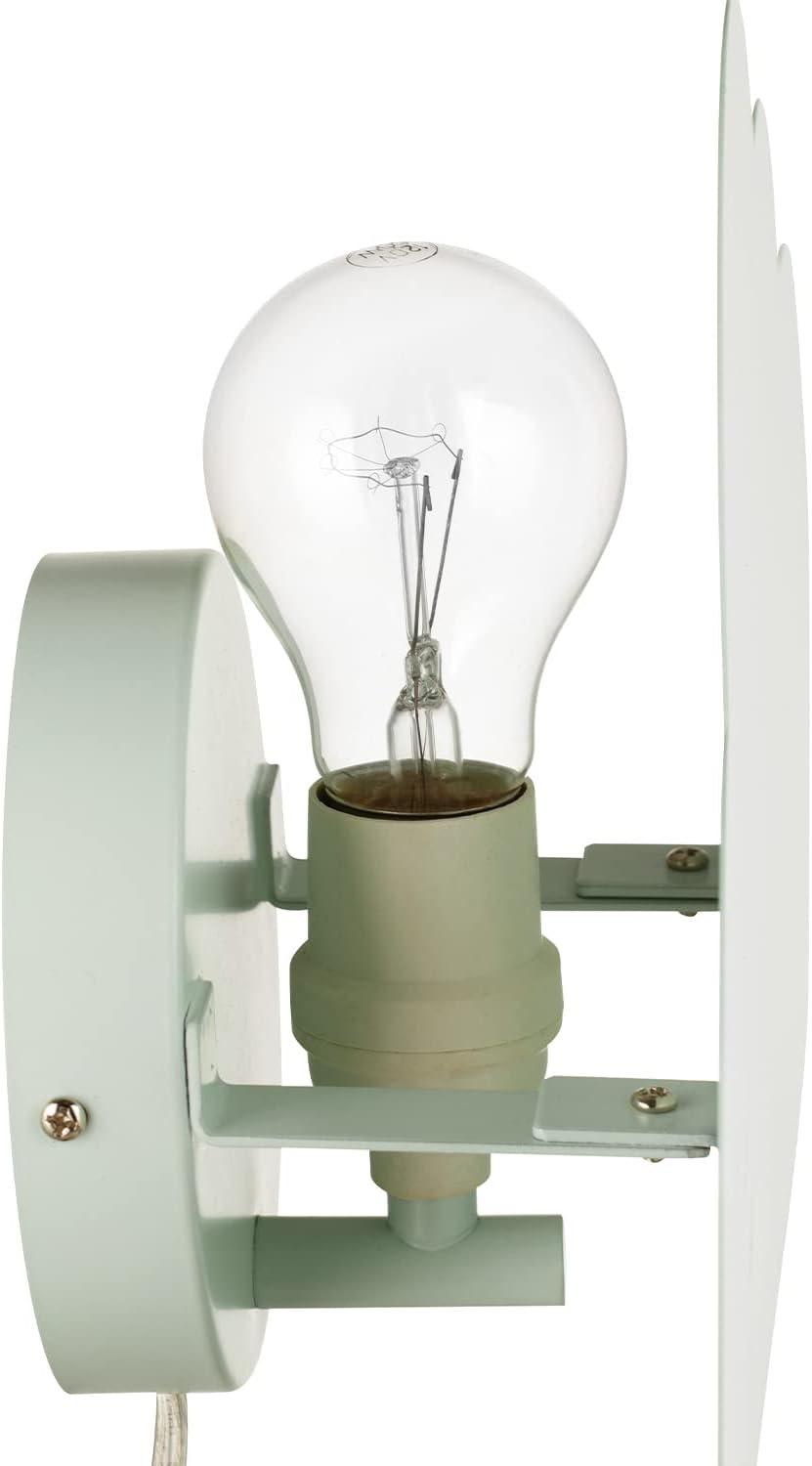 Globe Electric Nimbus 1-Light Floating Cloud Plug-in Wall Sconce, Matte Mint, 6ft Clear Cord, Inline On/Off Rocker Switch, Bulb Not Included