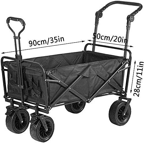 Outdoor Folding Utility Wagon Handcart Foldable with Brakes Outdoor Garden Utility Truck Portable Camping Transport Vehicle Load-Bearing 100kg / 220lbs (Color : Style 2) (Style 1)