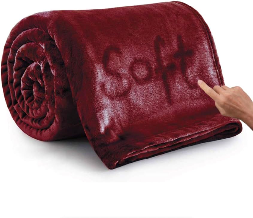 Polar Fleece Throw Blanket for Couch, Twin Bed, Chair, Kids, Adults, Pets 50x60 Soft Cozy Reversible Throw Blanket (Brick Red)