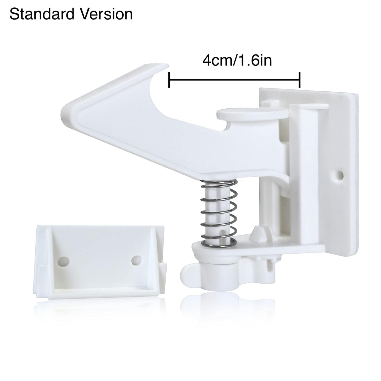 Vmaisi 12 Pack Cabinet Locks Child Safety Latches - Baby Proofing Cabinets Drawer Lock with Adhesive Easy Installation - No Drilling or Extra Screws (White)