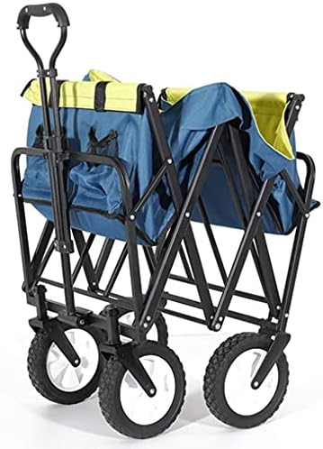 Portable Camping Cart,Outdoor Folding Utility Wagon Camping Wagon Heavy Duty Garden Cart Portable Utility Trolley Adjustable Handle Load 60kg / 132lbs