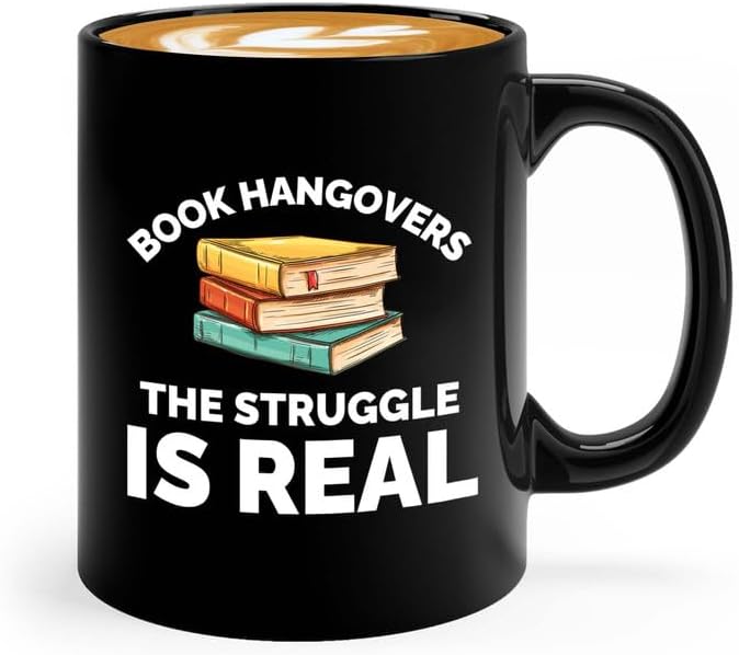 Book Lover Coffee Mug 11oz Black - The struggle is real - Gift For Poets Bookish People Bibliophile Librarian Book Club Reader