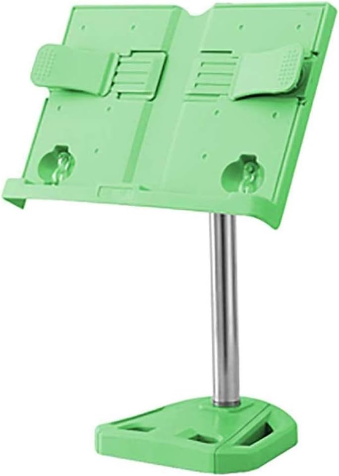 Book Holder Angle Adjustment Adjustable Height Portable Cookbook/Music/Magazine/Document Stand Holder -(4 Colours) (Colour: Gray) (Green)