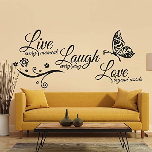 Zonon Vinyl Wall Quote Stickers Love Faith Hope Family Inspirational Stickers Motivational Wall Decals Bible Verse Butterfly Sayings for Home Room School Decorations(Classic Color)
