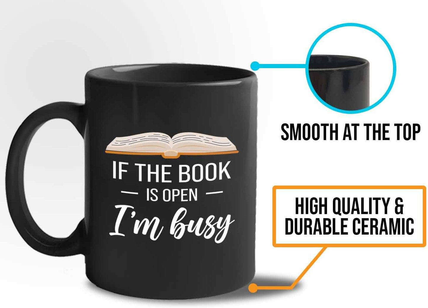 Bubble Hugs Book lovers Coffee Mug 11oz Black - If Book Open - Author Writer Library Library Editor Introvert Lovers Cat Chill Relax Bookworm Reading