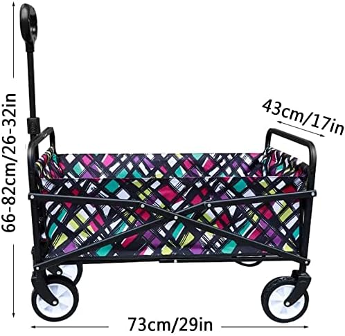 Outdoor Folding Utility Wagon Outdoor Utility Wagon Folding Camping Cart Garden Transport Truck Adjustable Handle Load-Bearing 60kg / 132lbs