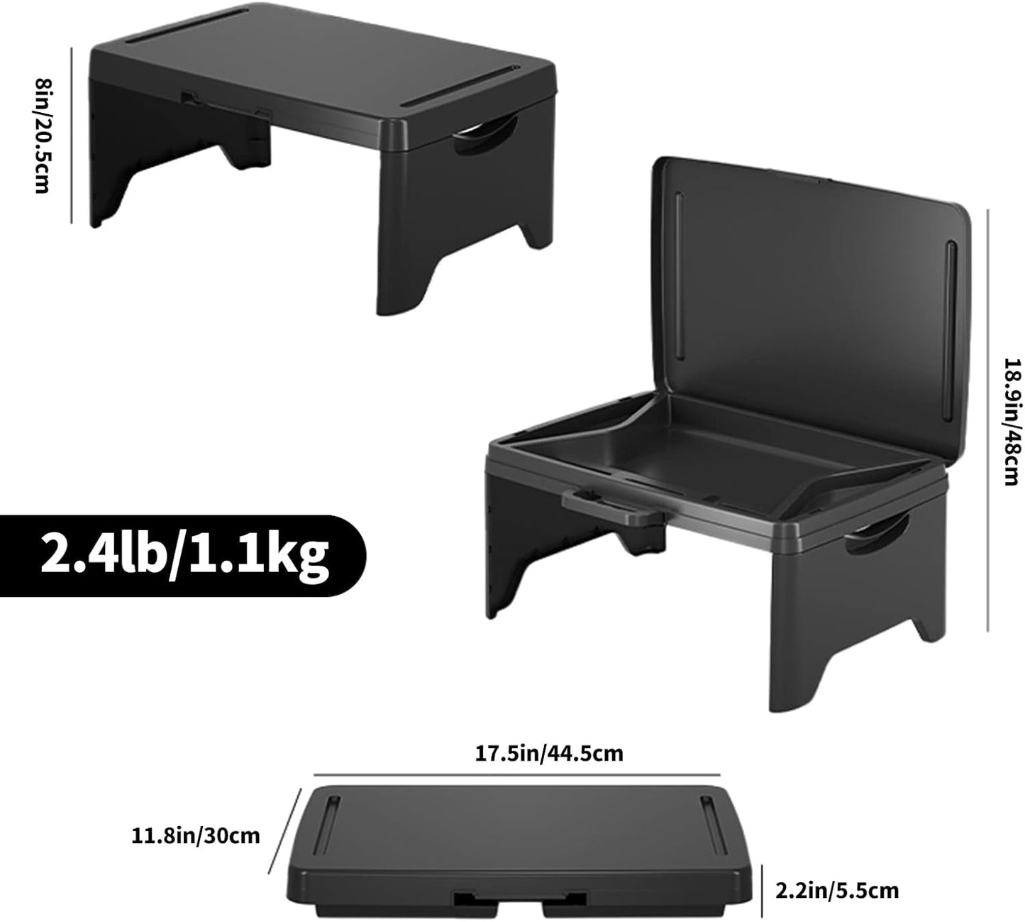 Portable Folding Lap Desk, Laptop Desk Travel Bed Table Tray, Breakfast Writing Bed Table, Serving Tray with Large Storage Activity Cushion Reading for Couch Sofa Floor Adults