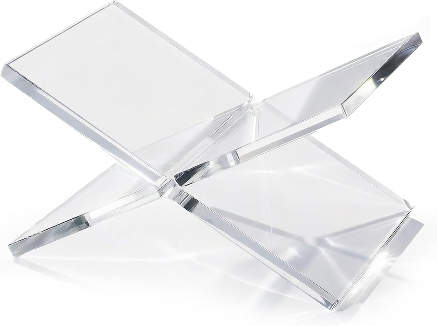Contemporary Acrylic Reading Stand with Slanted Position Great for Cookbooks Textbooks and Art Albums Thin Book Planner Magazines Easy Assembly Design Tools Not Needed