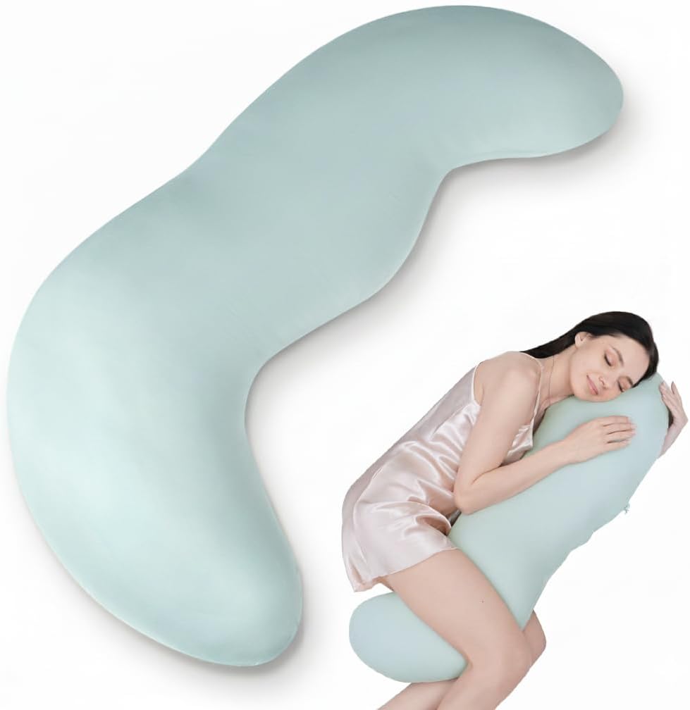 Body Pillows for Adults, Full Body Pillow for Side Sleepers, Long Body Pillow for Bed, Pea Pod Shape Long Pillow for Pregnancy Sleeping Full Body Support
