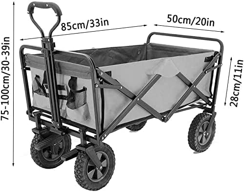 Outdoor Folding Utility Wagon Heavy Duty Shopping Push Wagon Creative Outdoor Collapsible Wagon Cart Garden Trolley with Seat Belt Load-Bearing 100kg / 220lbs (Color : Style 3) (Style 1)