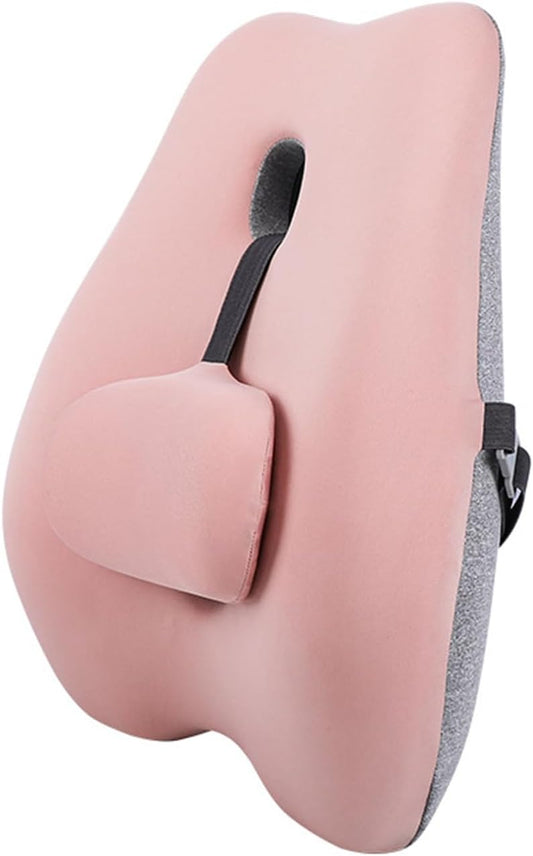 Adjustable Lumbar Support Pillow for Office Chair Improve Lower Back Pain Relief & Sitting Posture Back Support Pillow with Adjustable Slider Ergonomic Memory Foam Back Cushion for Long Sitting（1 Pcs）