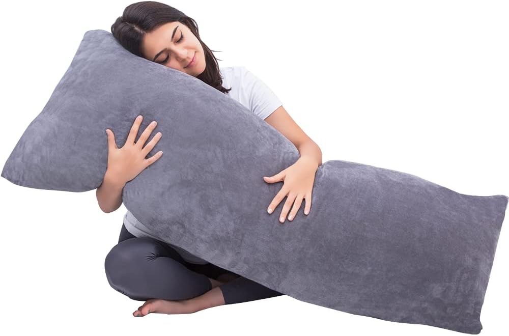 Body Pillow, Memory Foam Body Pillows for Adults Sleeping, Long Pillow for Bed, Big Large Firm Full Body Pillow for Side Sleeper, 20x54 Inch, Light Grey