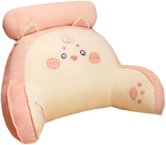 Tingting's Dream Cute Sofa Lumbar Back Cushion Office Chair Lumbar Support Pillow Bed Rest Reading Pillows Soft Cartoon Waist Cushions (Pink, 65×40CM/25.59"×15.7")