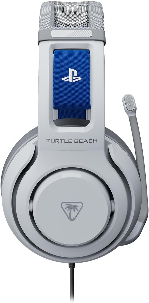 Turtle Beach Atlas 200 Wired Gaming Headset Officially Licensed for PlayStation, PS5, PS4, 50mm Nanoclear Drivers, Flip-to-Mute Mic, Memory Foam Cushions, Floating Headband - White