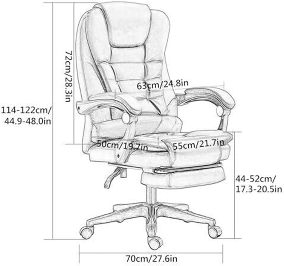 Home Office Ergonomic Chair with Adjustable Height and Tilt Function PU Leather Computer Desk Chair Commercial Grade Swivel Task Chair for Living Room Workspace Reading Room(Pink)