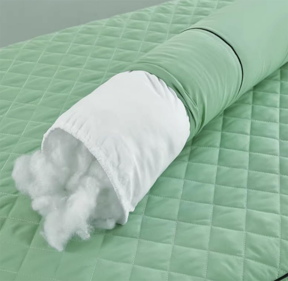 Beauty Salon Long Bolster Pillows Massage Cylinder Neck Support Bolster Cushion Cotton Sleeping Knees Round Roll Pillow (Pea Green, 70CM/27.56Inch)