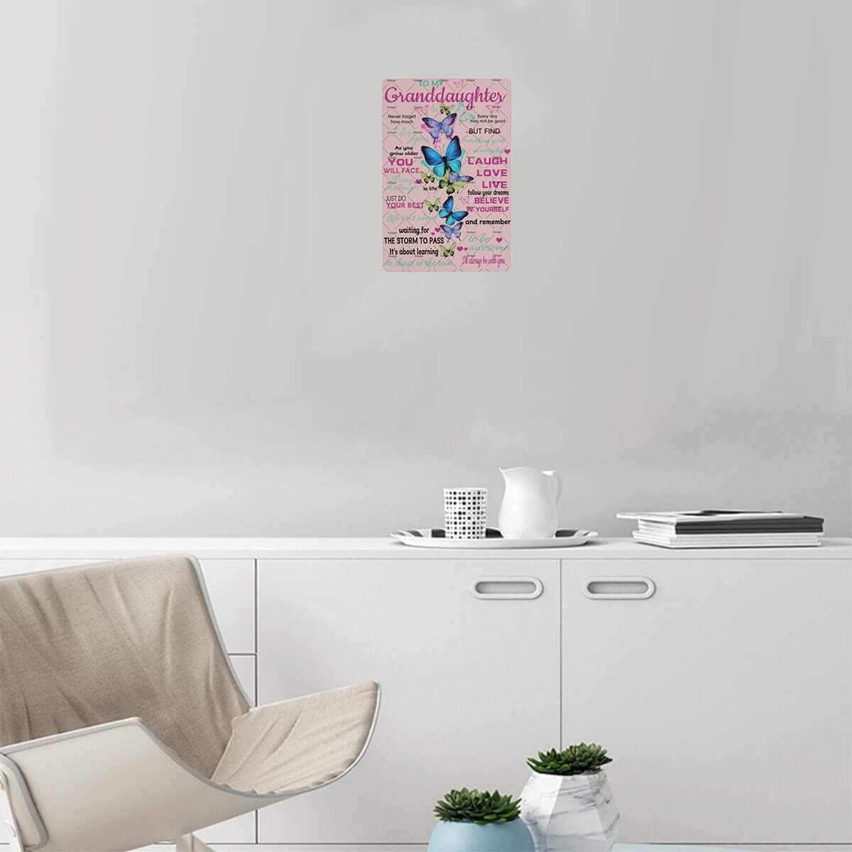 Inspirational Granddaughter Sign For Grandma Grandpa To My Granddaughter Metal Tin Sign Granddaughter Gifts From Grandma Never Forget How Much I Love You Wall Decor For Home Bedroom 8x12