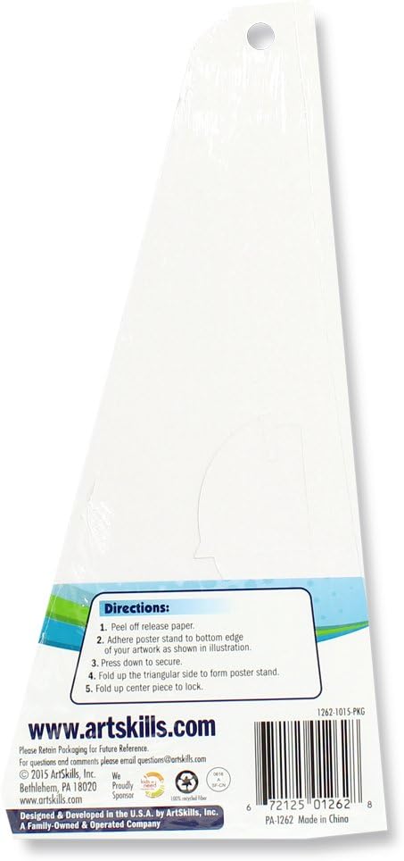 ArtSkills PA-1262 10" Easel Back Peel and Stick Poster & Project Stands, 6 Count, 10 Inch