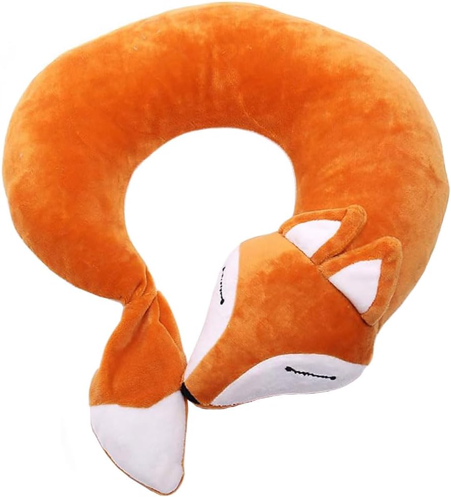 XGOPTS Cartoon Animal Travel Neck Pillow for Kids and Adults Cute U-Shaped Airpanes Traveling Pillow Novelty Soft Head Support Headrest Travel Luggage Pillows Accessories for Airplanes Car Train