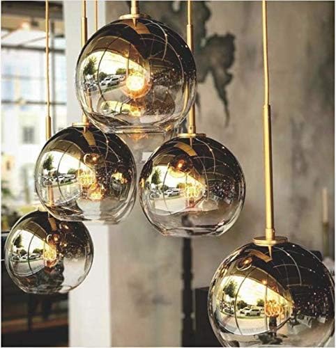 Gradient Color Glass Pendant Light,Modern Glass Hanging Light Chandelier Light (Gold, 25cm)