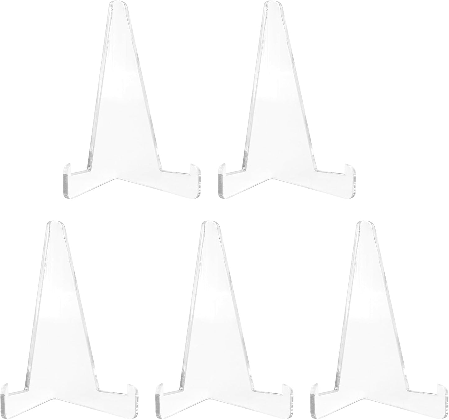 Card Display Stand, 5 Pack Small Acrylic Easel Stand – Thickened Edition Clear Plastic Holder for Magnetic Slabs, Trading Sports Graded Cards, Pokémon, Coins, Medals – Durable Stable Display Design