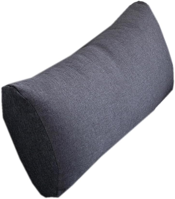 Linen Sofa Waist Pillow Washable Couch Resting Backrest Pillow Bed Back Support Lumbar Cushions Soft Reading Pillows (Black Gray, 70×35×17cm/27.56"×13.8"×6.69")