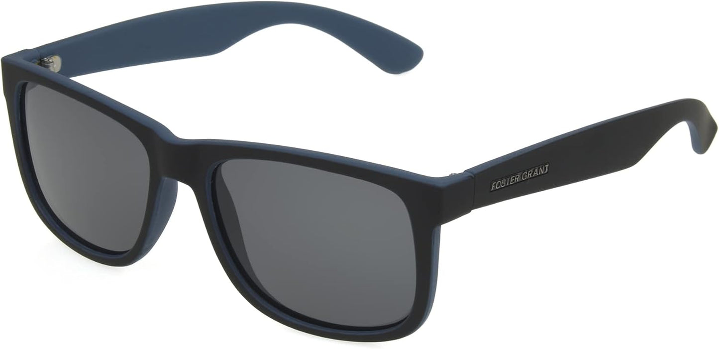 Foster Grant mens Jace Polarized for Digital Sunglasses Sunglasses, Matte Black and Navy, 54mm US