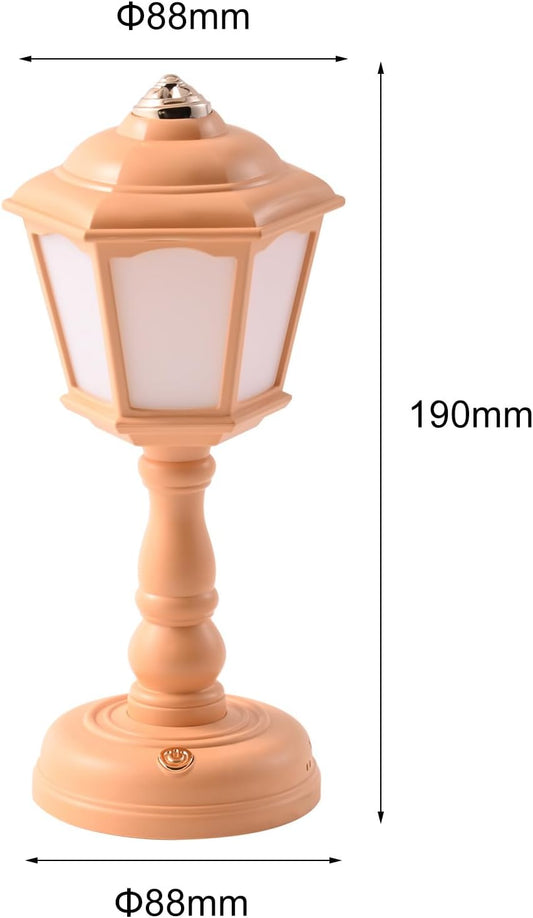 Mini Vintage LED Desk Lamp - Dimmable Table Reading Light with USB Charging Port, Sensitive Control, Eye-Caring Office Lighting - Beautiful Decorative (Yellow)