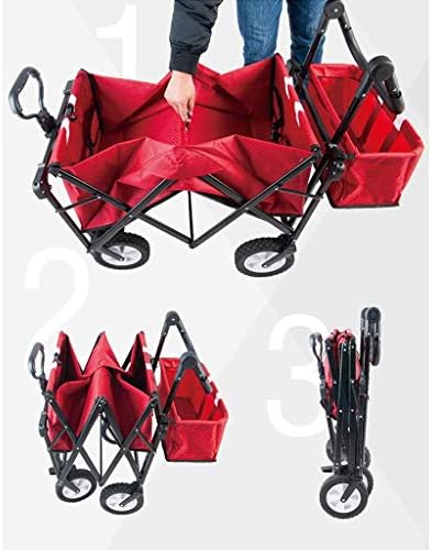 Trolleys, Foldigarden Trolley Cart Heavy Duty Wagon with Canopy Multi-Function Shoppicart for Outdoor Campibeach Truck with 4 Wheels, Load：100Kg