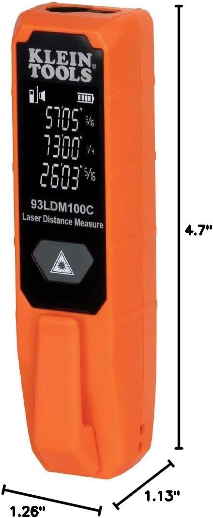 Klein Tools Laser Distance Measure, Measures in Feet, Inches, Meters