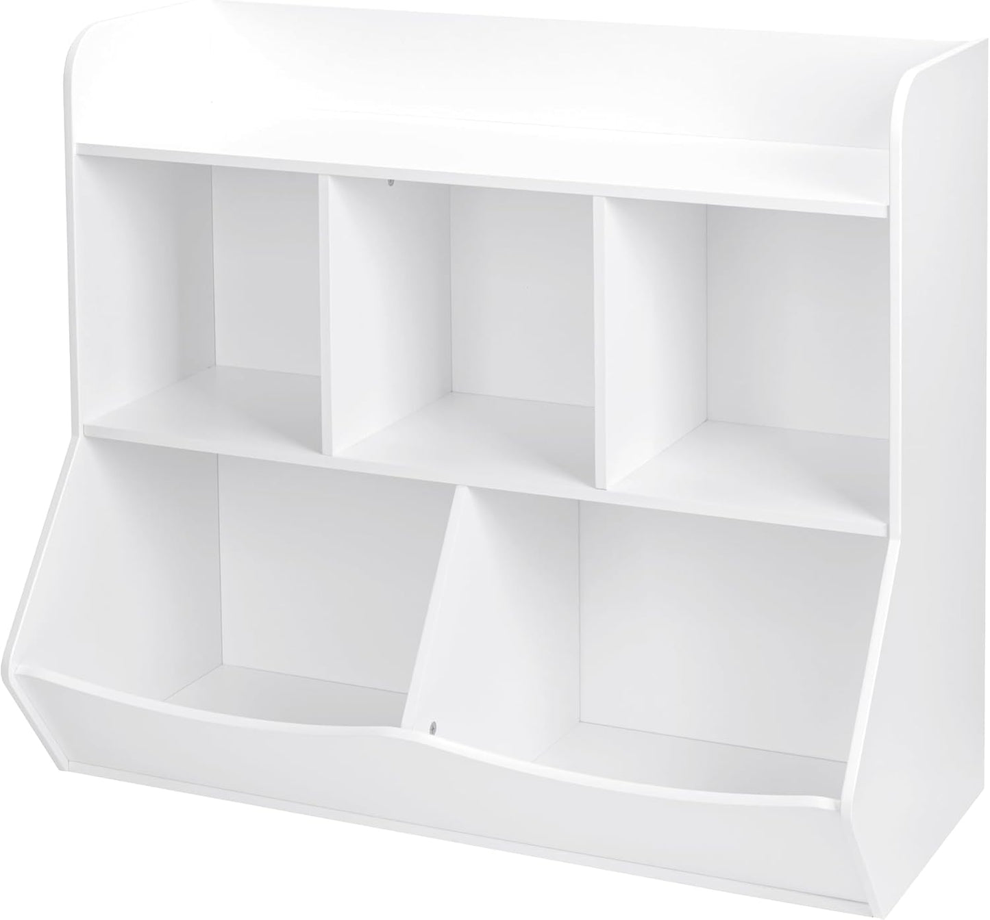 UTEX Toy Storage Organizer with Bookcase, Kid’s Multi Shelf Cubby for Books,Toys, Storage Organizer for Boys,Girls Play Room/Bedroom-White