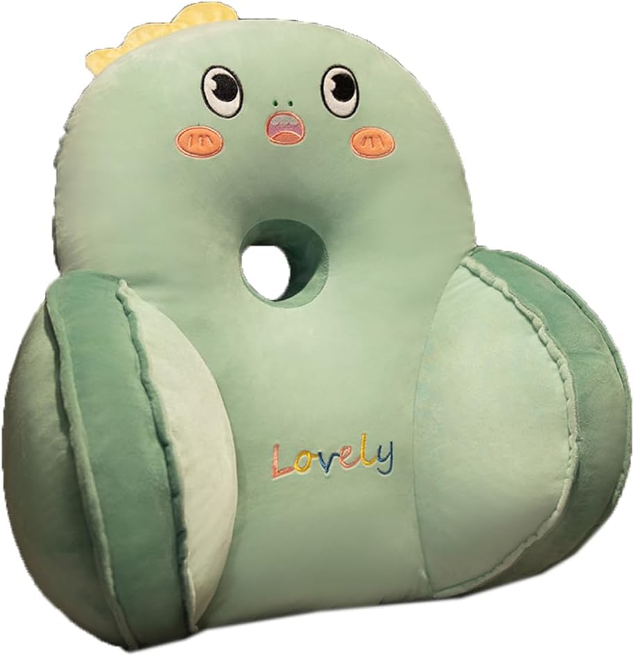 Tingting's Dream Cartoon Bed Backrest Pillow Lumbar Back Cushion Sofa Bed Rest Reading Pillow Office Chair Waist Lumbar Support Pillow (Green Dinosaur, 60×50CM/23.6"×19.7")