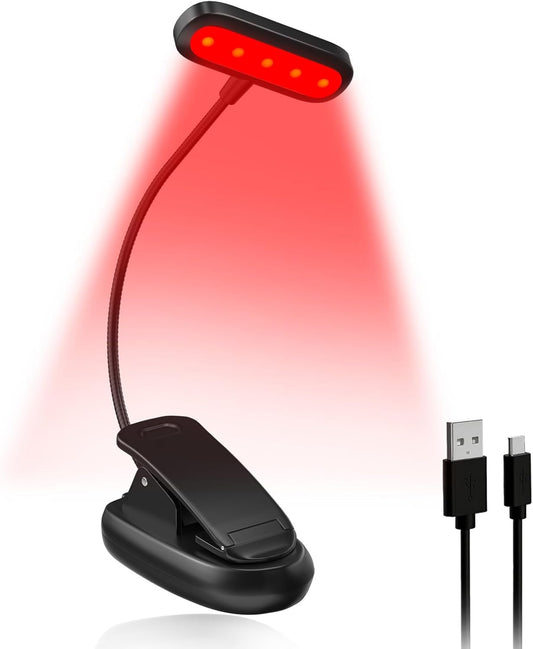670nm Red Book Light, Rechargeable Dimmable Blue Light Blocking Reading Lamp with Amber and Red Lighting for Kids Reading at Night in Bed, 1000mAh USB-C Charge
