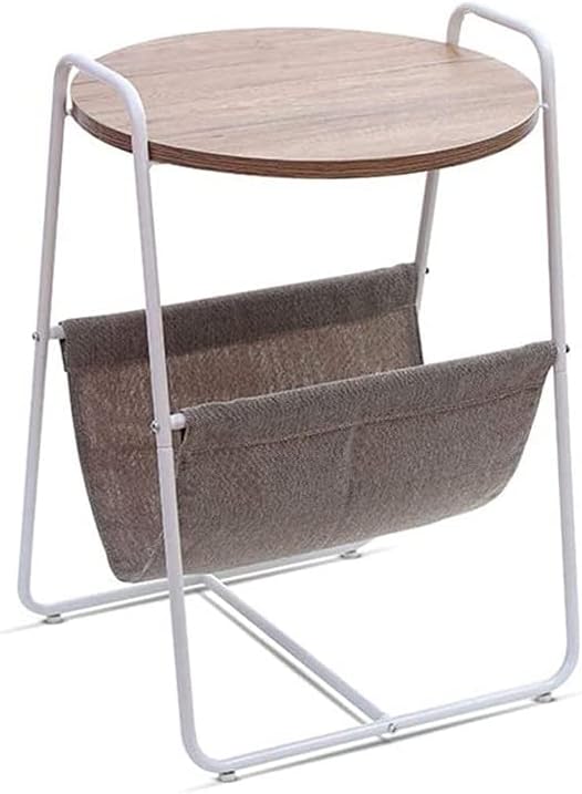 Simple Creative Oval Small Coffee Table Iron Sofa Corner Side Table Nordic Solid Wood Living Room Bedside Reading Table
